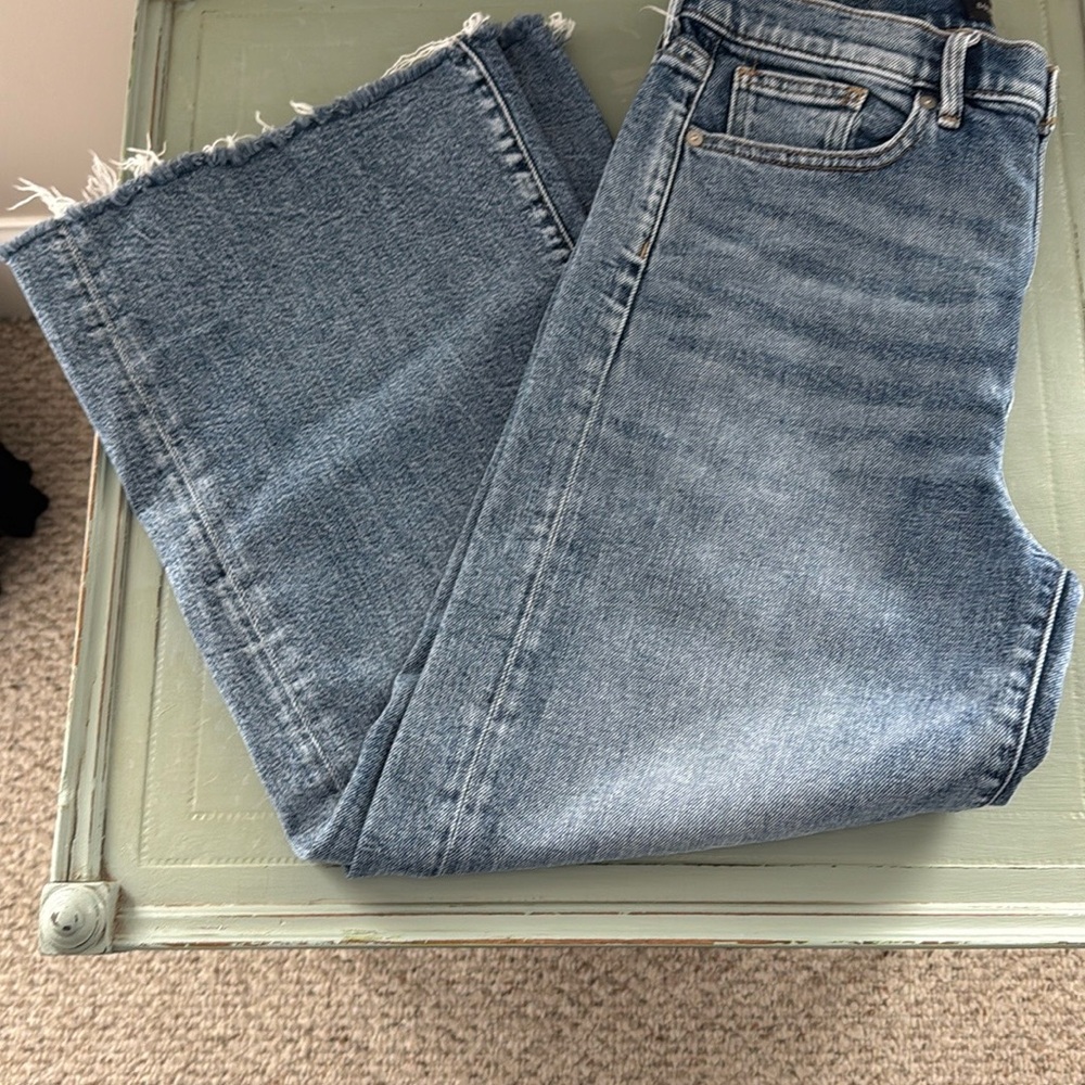 BANANA REPUBLIC HIGH RISE WIDE LEG CROP JEANS